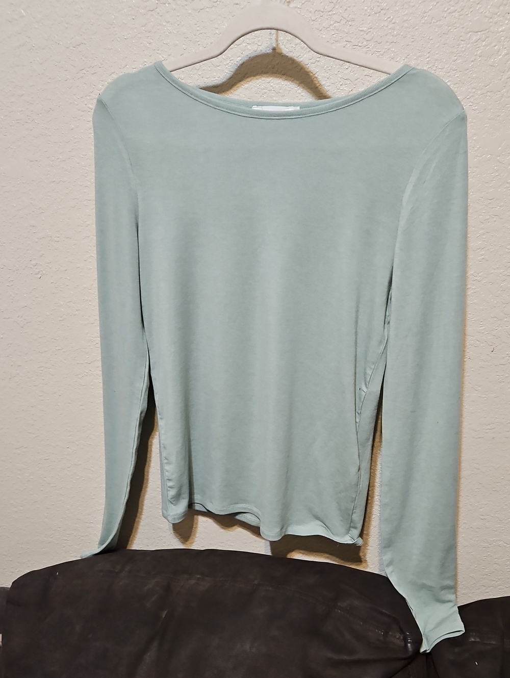 Light Seafoam Long-Sleeve Wool Blend Women's Top
